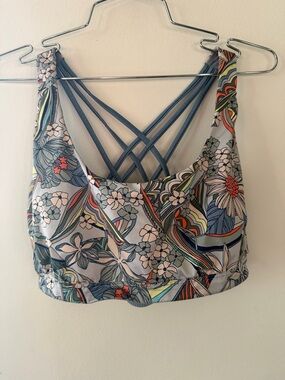 Victoria's Secret Floral Strappy Light Blue Sports Bra